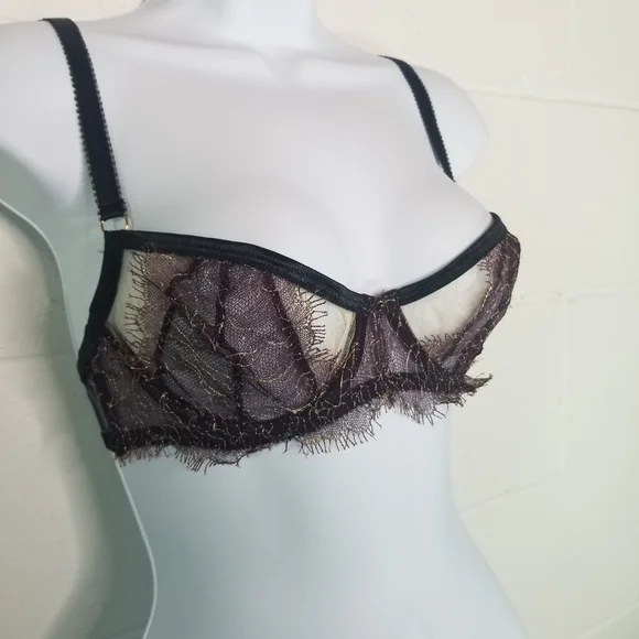 Edge O Beyond black sheer lace bra